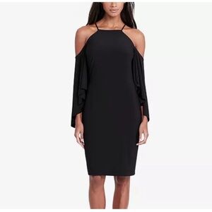 Lauren Ralph Lauren Cold Shoulder Long Sleeve Dress Black Size 4